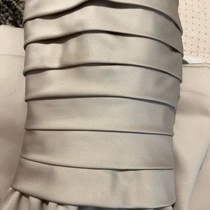 Cream satin strapless gown